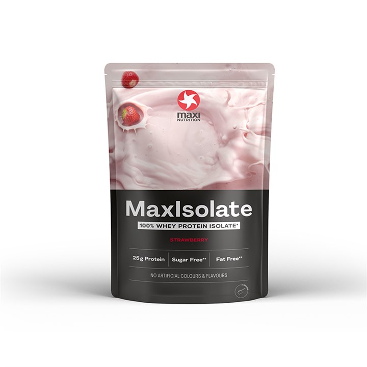 MaxIsolate Strawberry 1kg Whey Protein (WPI) - Short Dated