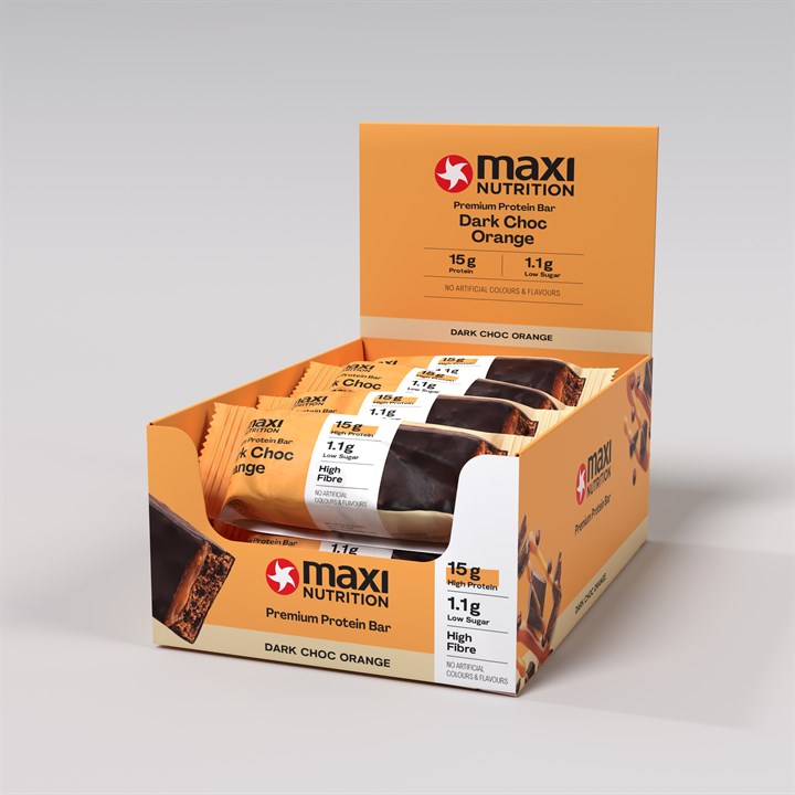Premium Dark Chocolate Orange Protein Bar Pack 12 x 45g - Short Dated