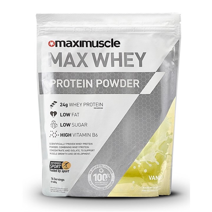 Max Whey Protein Powder 480g Pack - Vanilla