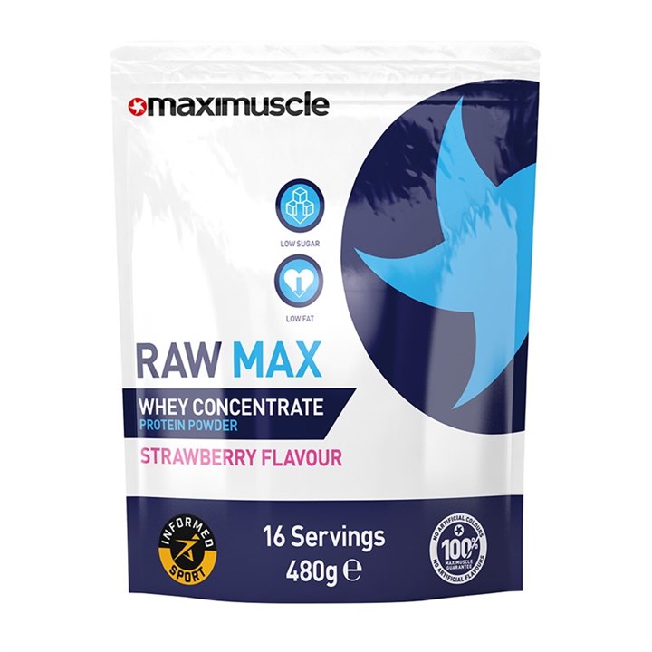 Raw Max Whey Concentrate Protein Powder (WPC) 480g - Strawberry