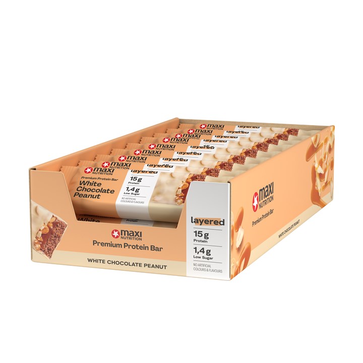 Premium White Chocolate Peanut Protein Bar Pack 12 x 45g
